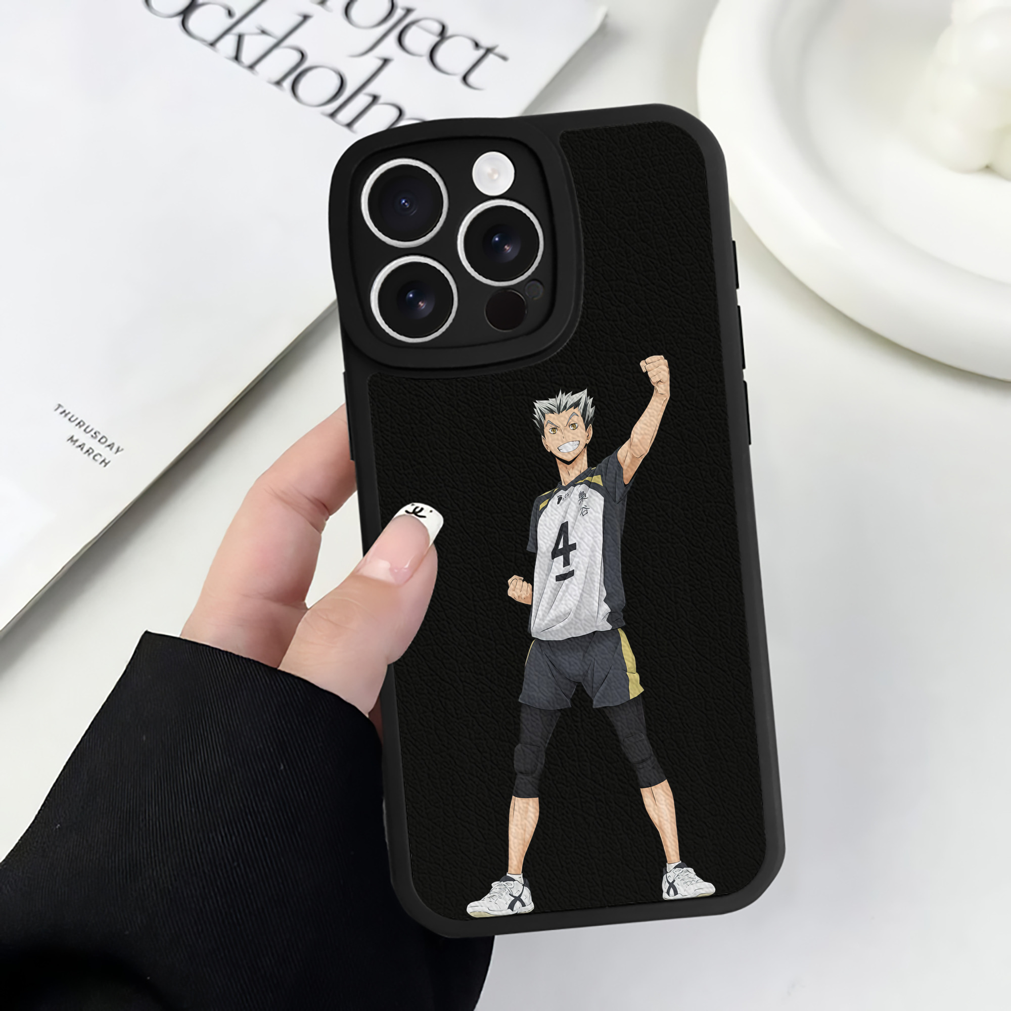 （画像用） ハイキュー!! Haikyu!! 【iPhone 16シリーズ対応】シリコンスマホケース（レザー調） 材質：シリコン